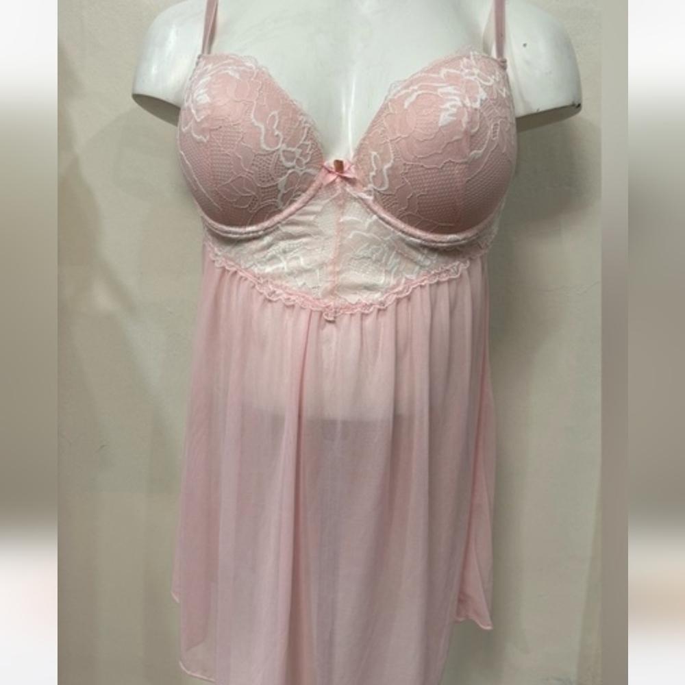 Chic Light Pink Lace Chemise Rachel Xl. - Picture 4 of 8